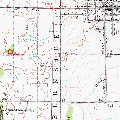 Topographic Map of Sacred Heart Catholic Church, MI