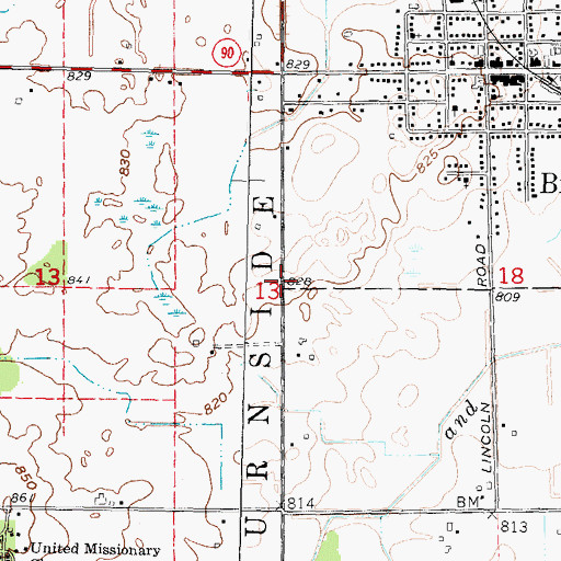 Topographic Map of Trinity Lutheran Church, MI