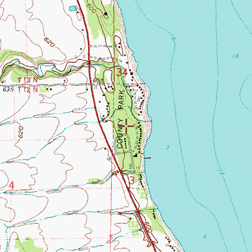 Topographic Map of Forester County Park, MI