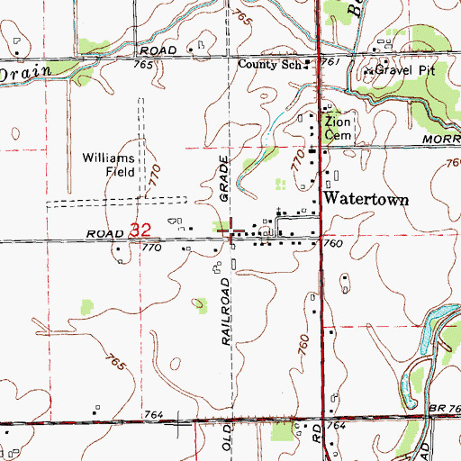 Topographic Map of Watertown Station (historical), MI