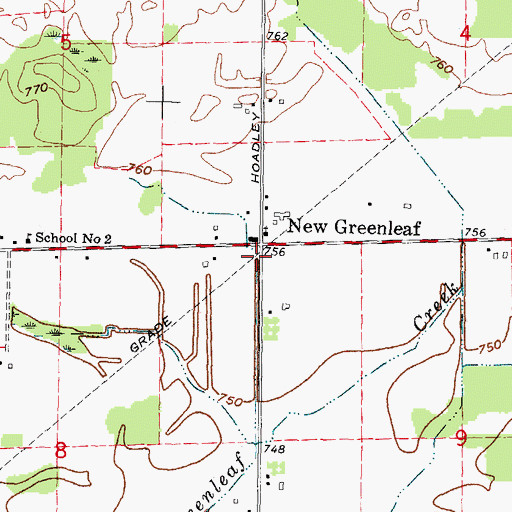 Topographic Map of Greenlead Station (historical), MI