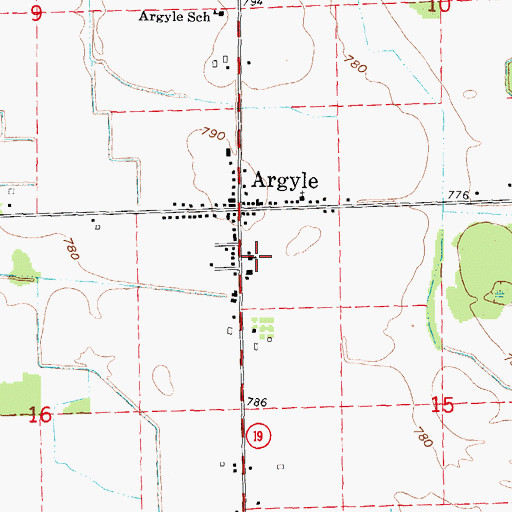 Topographic Map of Saint Joseph's and Saint Ignatius Church, MI