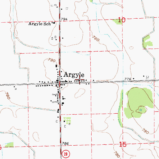 Topographic Map of Argyle United Methodist Church, MI