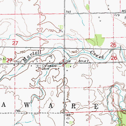 Topographic Map of Snay Post Office (historical), MI