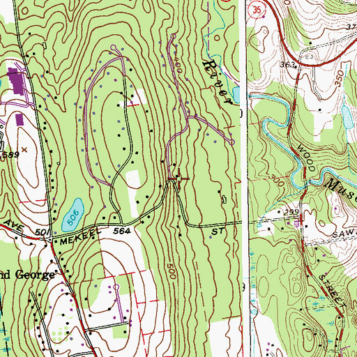Topographic Map of Foody's Corners, NY