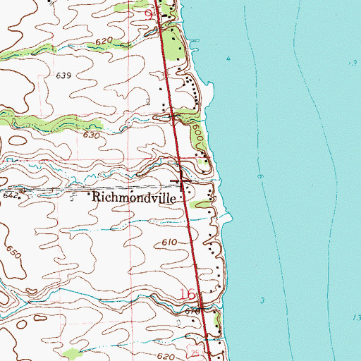 Topographic Map of Richmondville Post Office (historical), MI