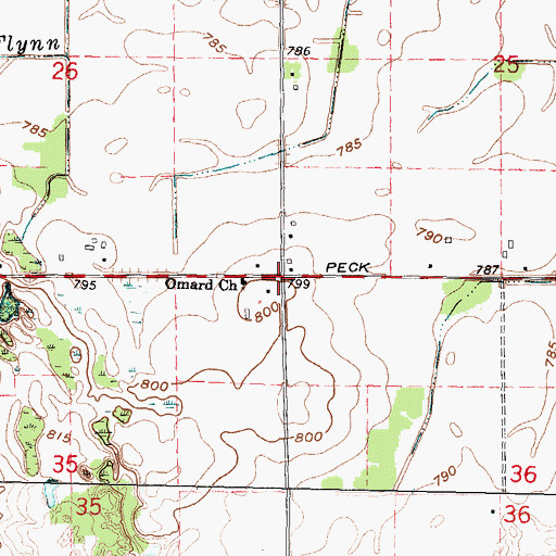 Topographic Map of Omard Post Office (historical), MI