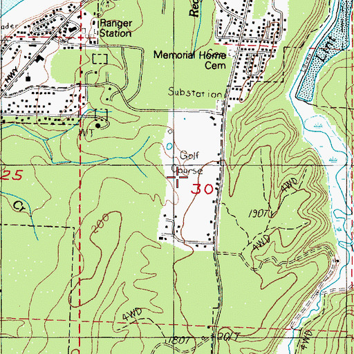 Topographic Map of Crestview Hills Golf Course, OR