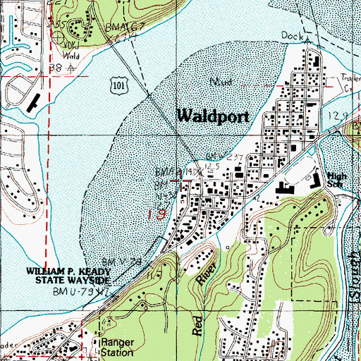 Topographic Map of Alsea Bay Historic Interpretive Center, OR