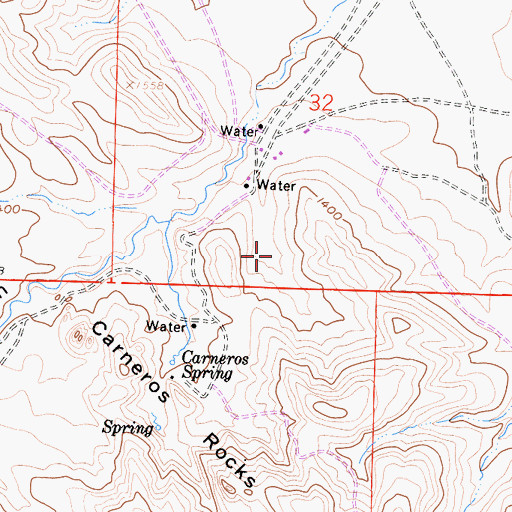 Topographic Map of Carneros Canyon, CA