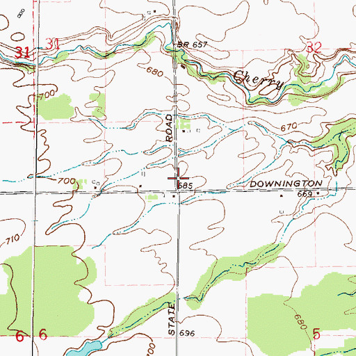Topographic Map of Murray Post Office (historical), MI