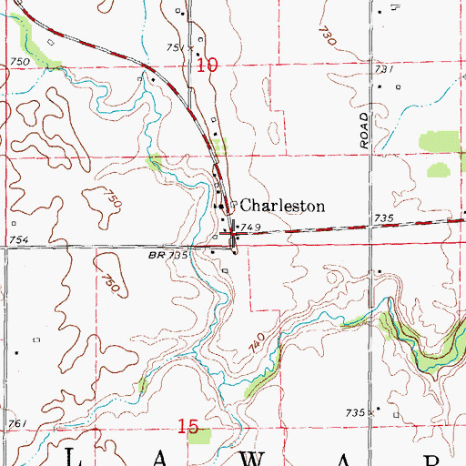 Topographic Map of Charleston Post Office (historical), MI