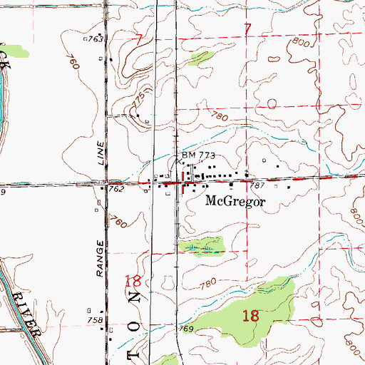 Topographic Map of McGregor Post Office (historical), MI