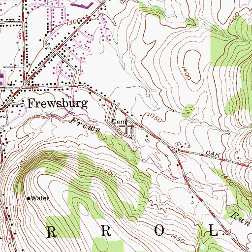 Topographic Map of Maple Grove Cemetery, NY