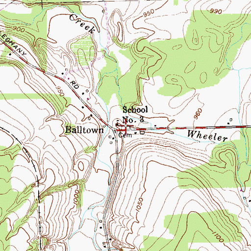 Topographic Map of Balltown Cemetery, NY
