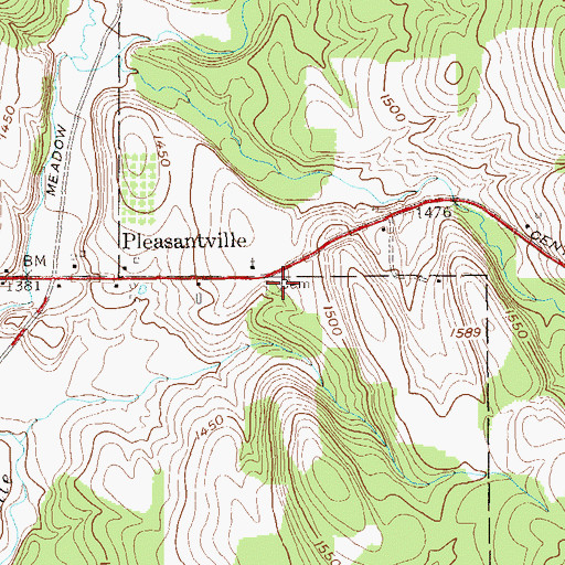 Topographic Map of Pleasantville Cemetery, NY
