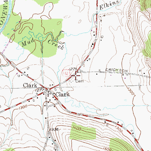 Topographic Map of Myrtle Cemetery, NY