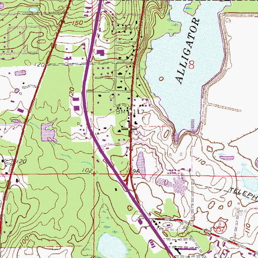 Topographic Map of Lakeview Church of Christ, FL