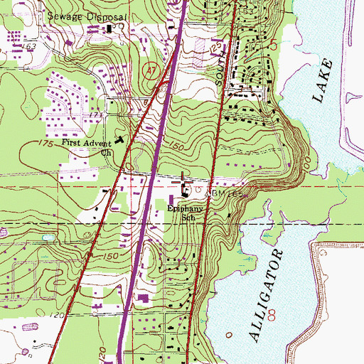 Topographic Map of Epiphany Catholic School, FL