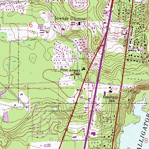 Topographic Map of Saint James Episcopal Church, FL