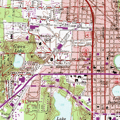 Topographic Map of Youngs Park, FL