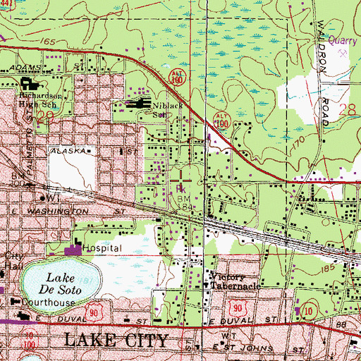 Topographic Map of Annie Mattox Park, FL