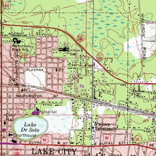 Topographic Map of Free Will Church of God in Christ, FL