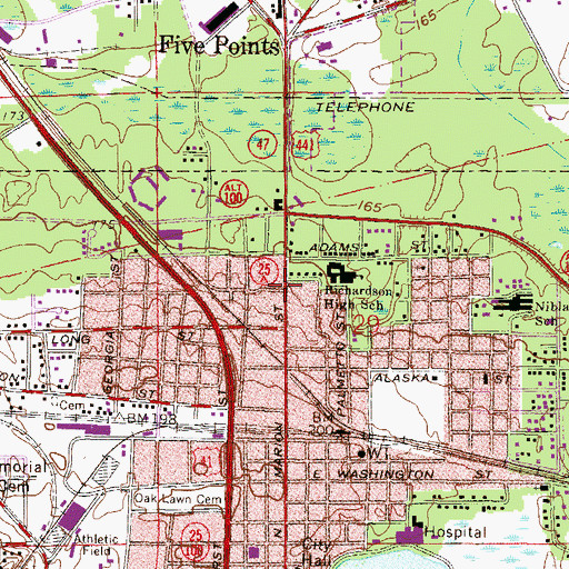 Topographic Map of Poole Memorial Church, FL