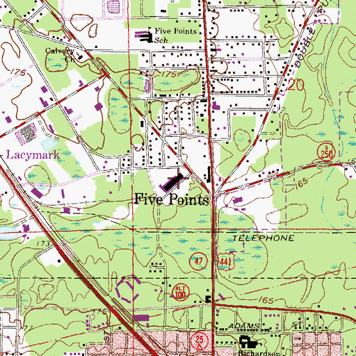 Topographic Map of Columbia County School Board-Support Services Complex, FL