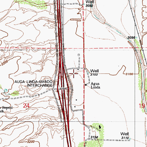Topographic Map of Agua Linda, AZ
