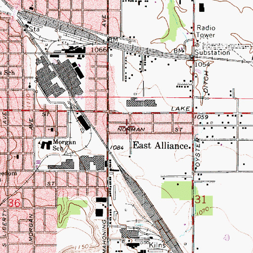 Topographic Map of Alden Park, OH