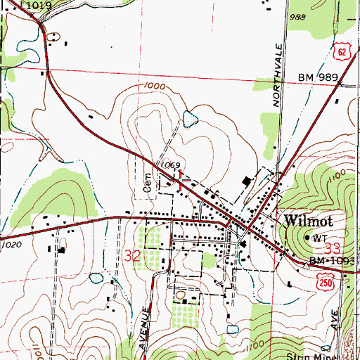 Topographic Map of Cozy Acres, OH