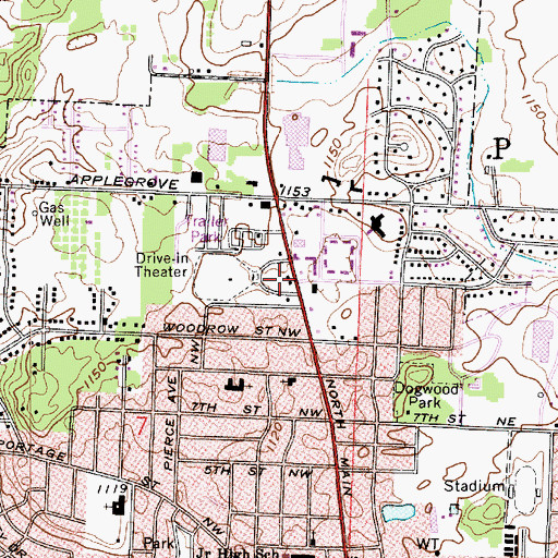Topographic Map of Royal Mobile Park, OH