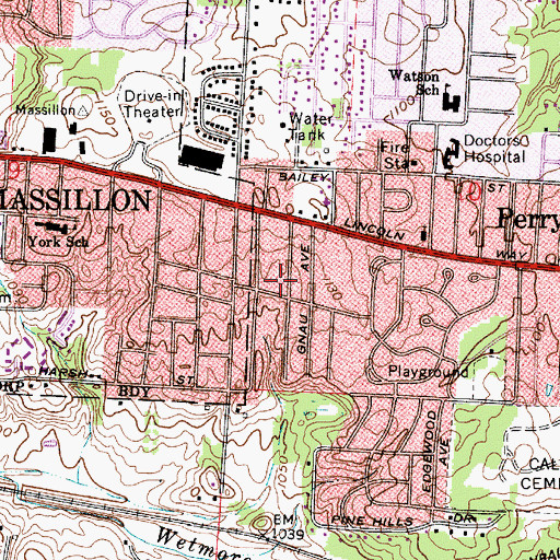 Topographic Map of Trailer City, OH