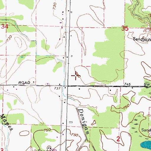 Topographic Map of Willow Springs Golf and Country Club, MI