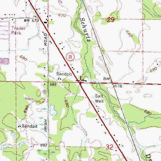 Topographic Map of Living Hope Christian Church, MI