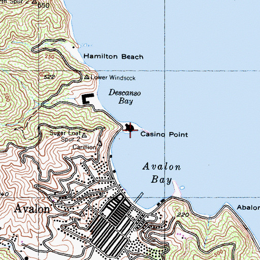 Topographic Map of Casino Point, CA