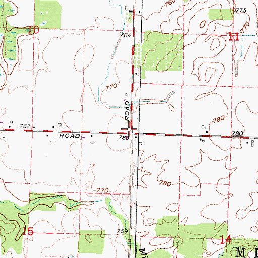 Topographic Map of First Baptist Church, MI