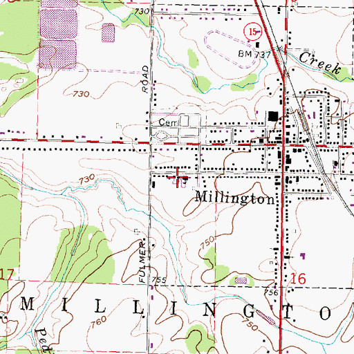 Topographic Map of Saint Paul Lutheran Church, MI