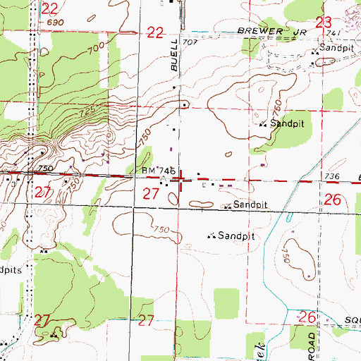 Topographic Map of Community Baptist Church, MI