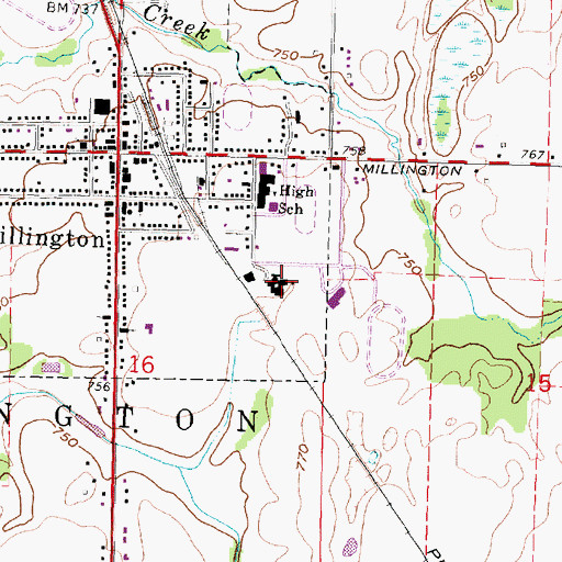 Topographic Map of Kirk Later Elementary School, MI