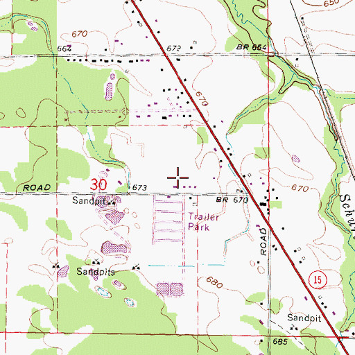 Topographic Map of Woodvalley Mobile Home Park, MI