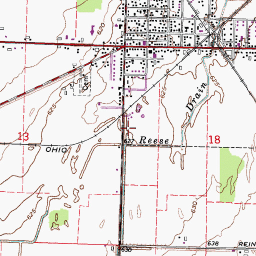 Topographic Map of Crossway Assembly of God Church, MI