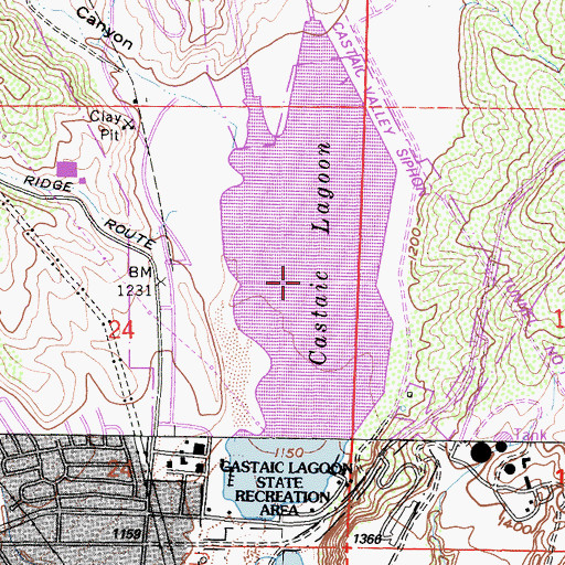 Topographic Map of Castaic Lagoon, CA