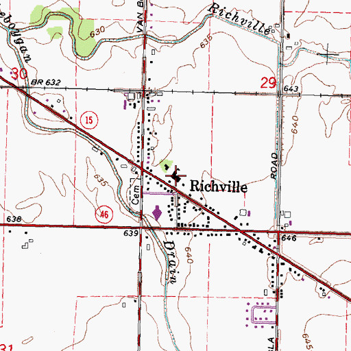 Topographic Map of Saint Michael's Lutheran School, MI