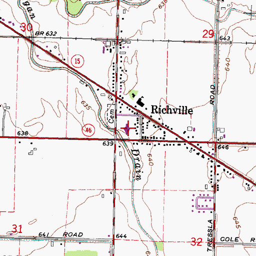 Topographic Map of Saint Michael's Lutheran Church, MI