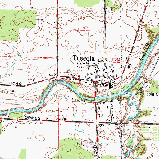 Topographic Map of Tuscola Assembly of God Church, MI