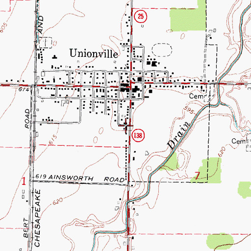 Topographic Map of Saint Paul Lutheran Church, MI