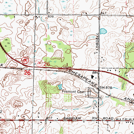 Topographic Map of Mayville Museum, MI