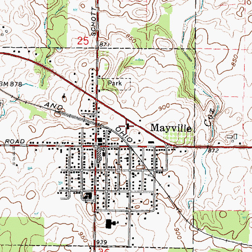 Topographic Map of Fisher Convalescent Home, MI